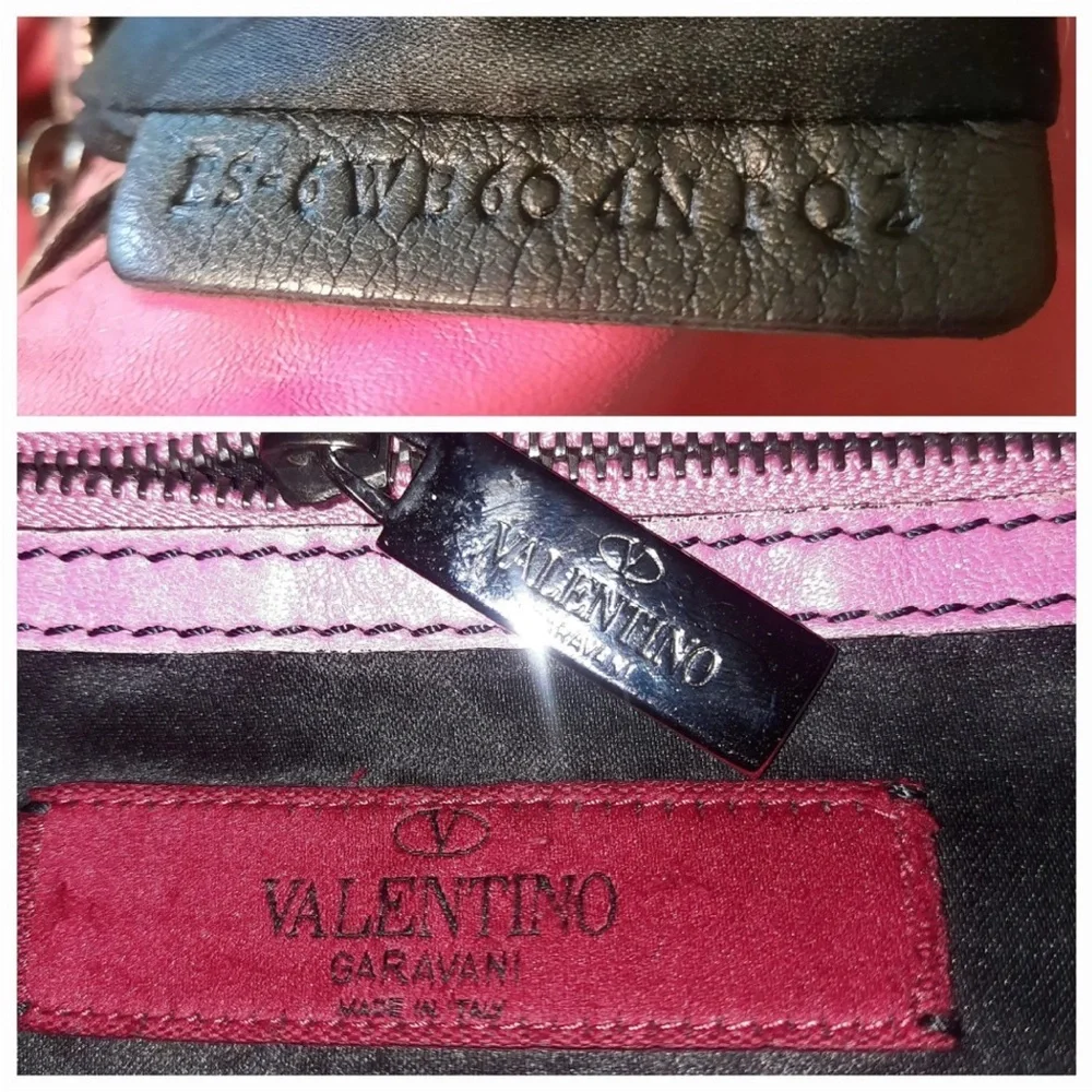 🎀 VALENTINO GARAVANI Ruffle Trimmed Nappa Leather Hobo Shoulder Bag- Hot Pink